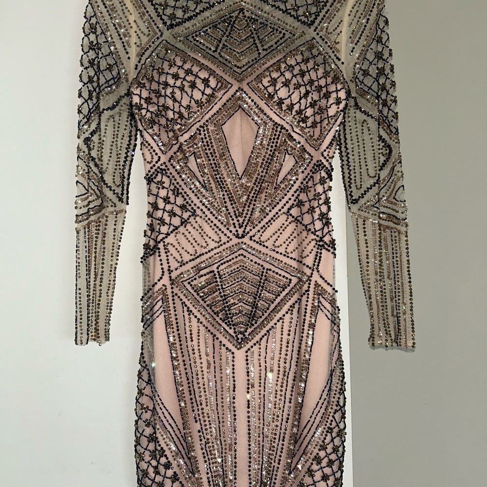 Elegant Beaded Geometric Dress
